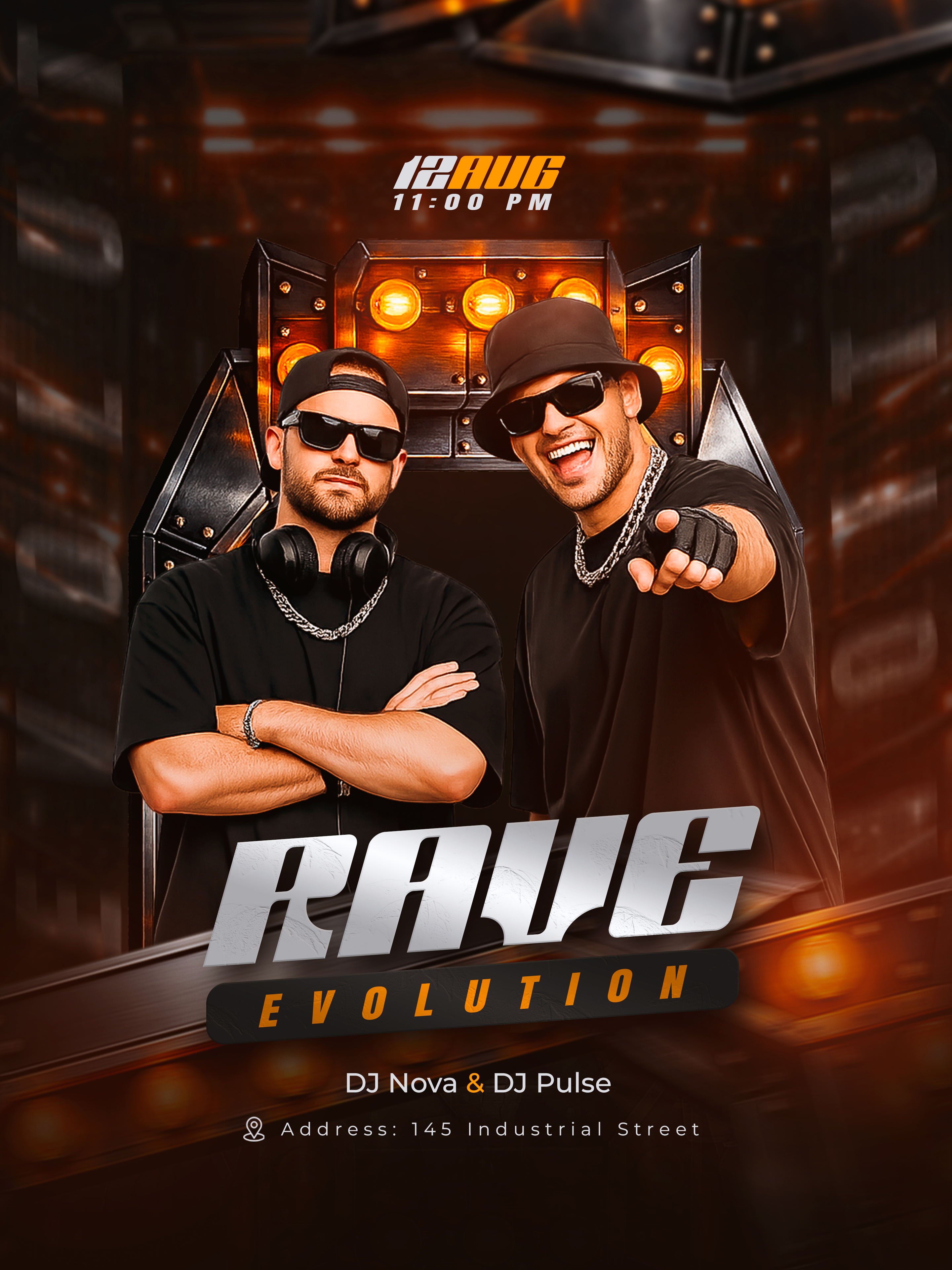 Flyer Rave Evolution - Template PSD Editável no Photoshop
